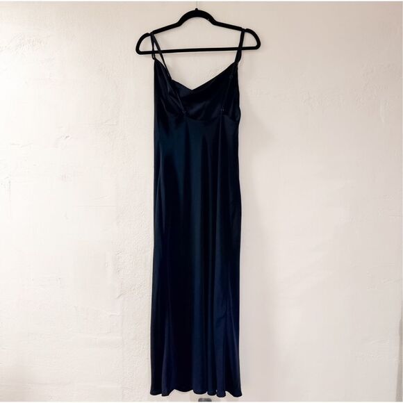 Abercrombie & Fitch Slip Midi Dress in Black Small Petite - Picture 2 of 7